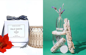 Palo Santo + Sage Crystal style Candle |  Hydra Bloom