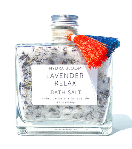 Lavender Relax Organic Bath Salts -  8.5oz |  Hydra Bloom