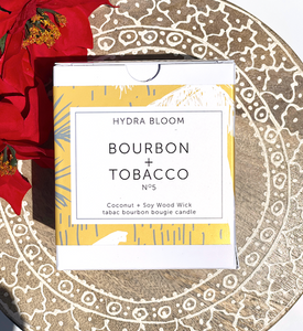 Hydra Bloom Bourbon + Tobacco Cotton Wick Candle | Hydra Bloom