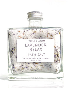 Lavender Relax Organic Bath Salts -  8.5oz |  Hydra Bloom